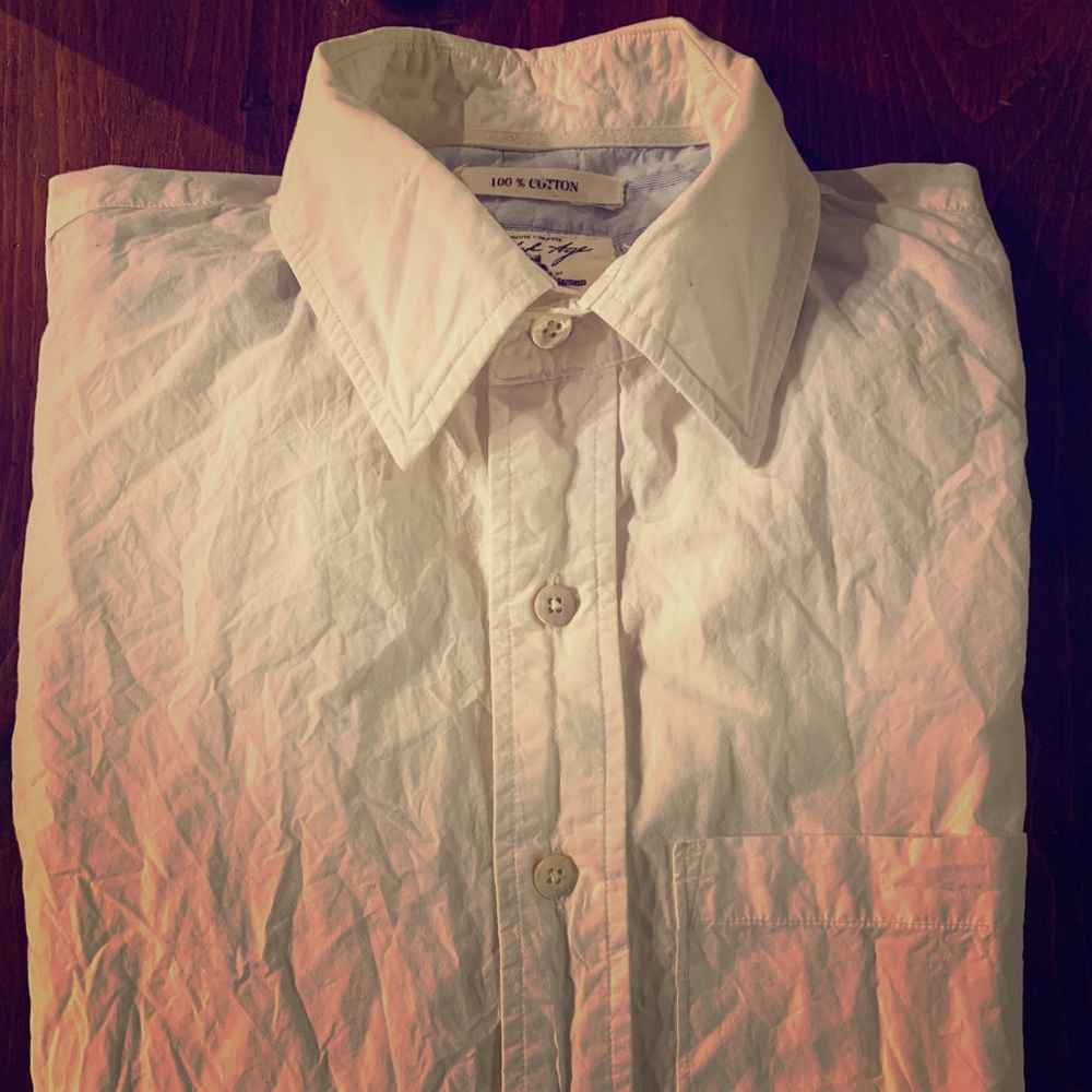 Men’s White Gilded Age LS Button Down S